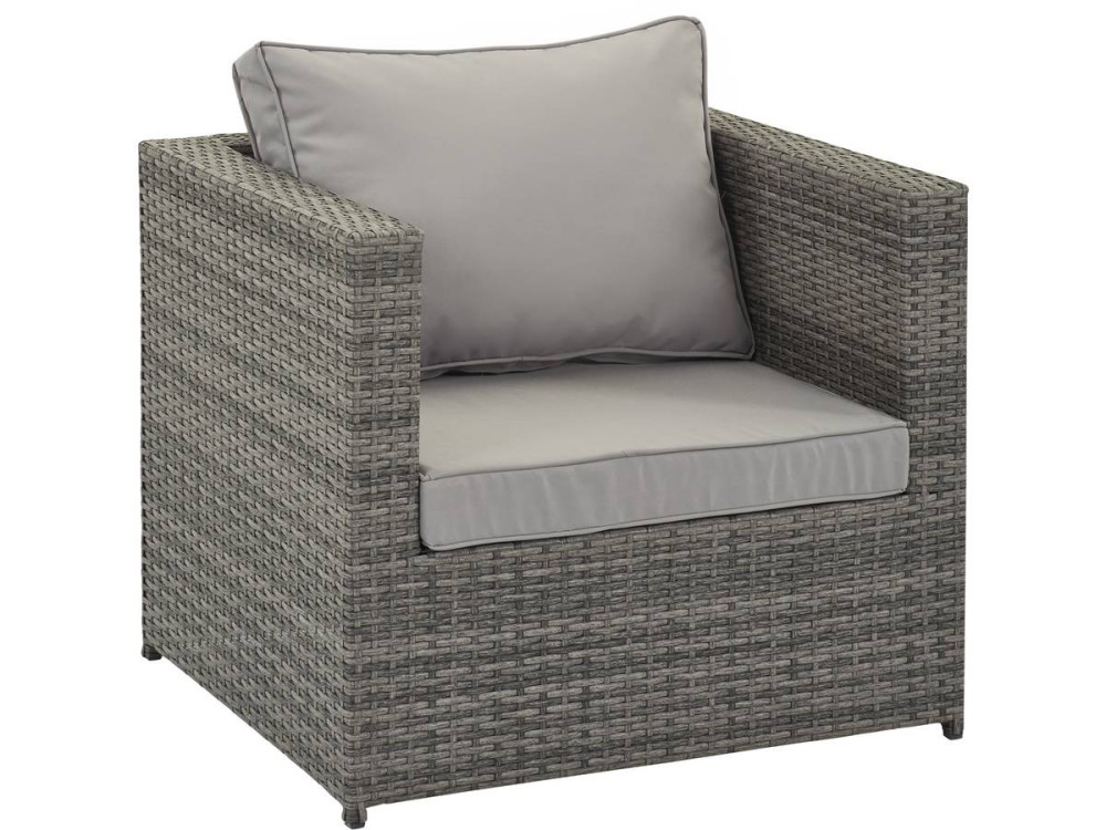 Salotto da giardino in resina intrecciata  "Monaco" - Florida - Grigio