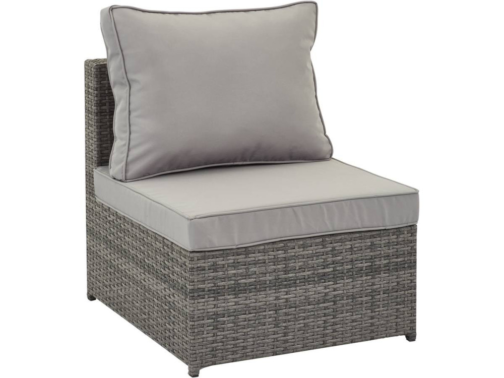 Salotto da giardino in resina intrecciata  "Monaco" - Florida - Grigio
