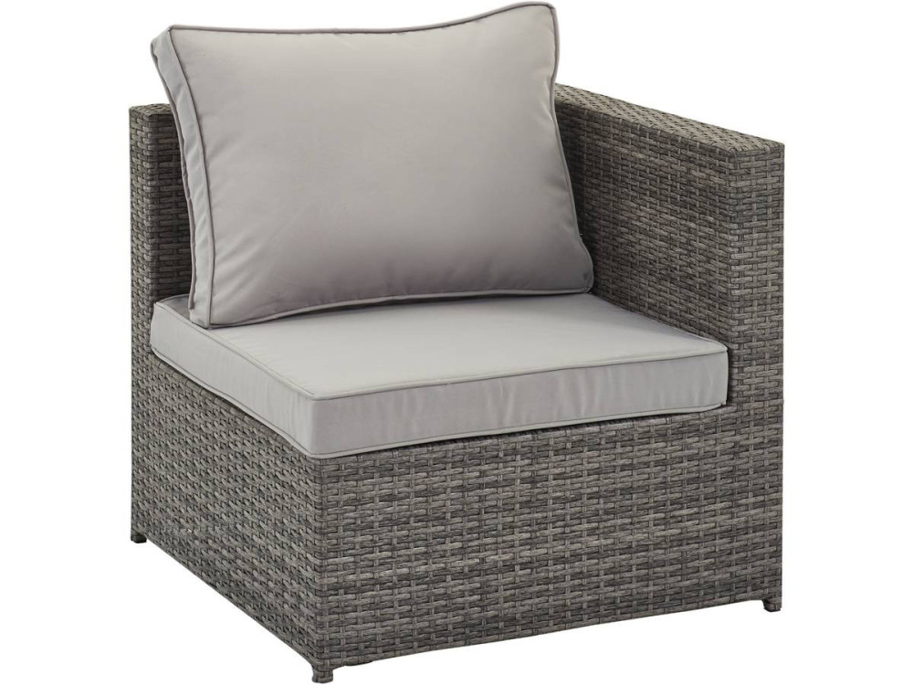 Salotto da giardino in resina intrecciata  "Monaco" - Florida - Grigio