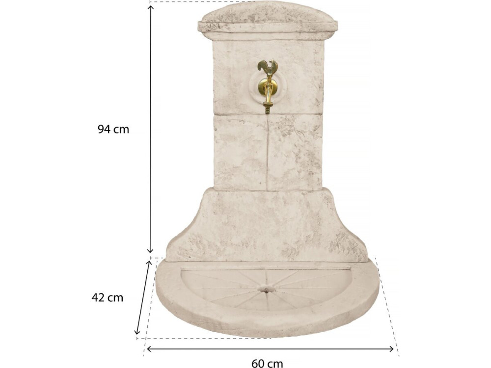 Fontana "CHANTILLY" - in pietra ricostruita - 60 x 42 x 94 cm