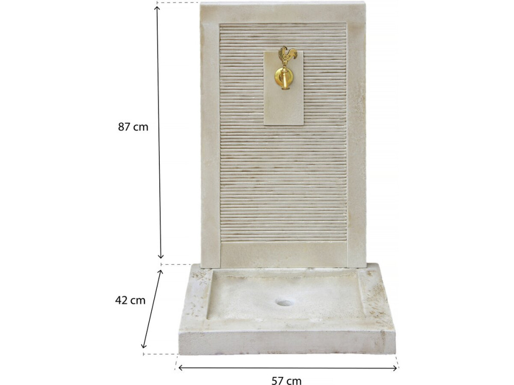 Fontana "ETNA" - in pietra ricostruita - 57 x 42 x 87 cm Beige
