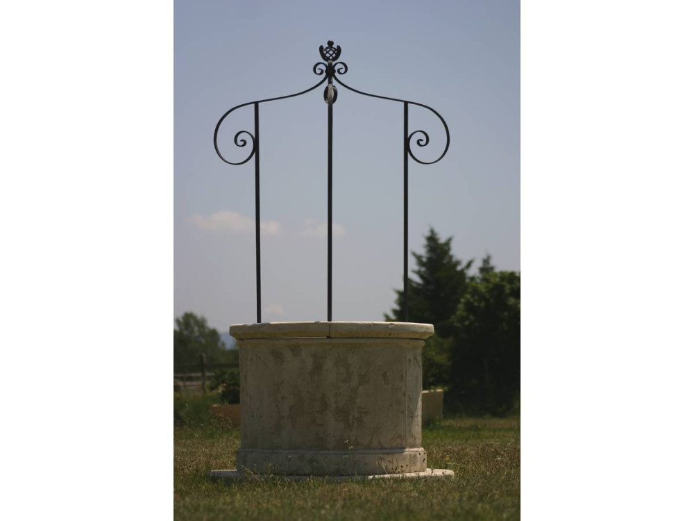 Pozzo da giardino - diametro 120 x 210 cm - Altezza del corpo in pietra: 78 cm - Diametro interno 77 cm