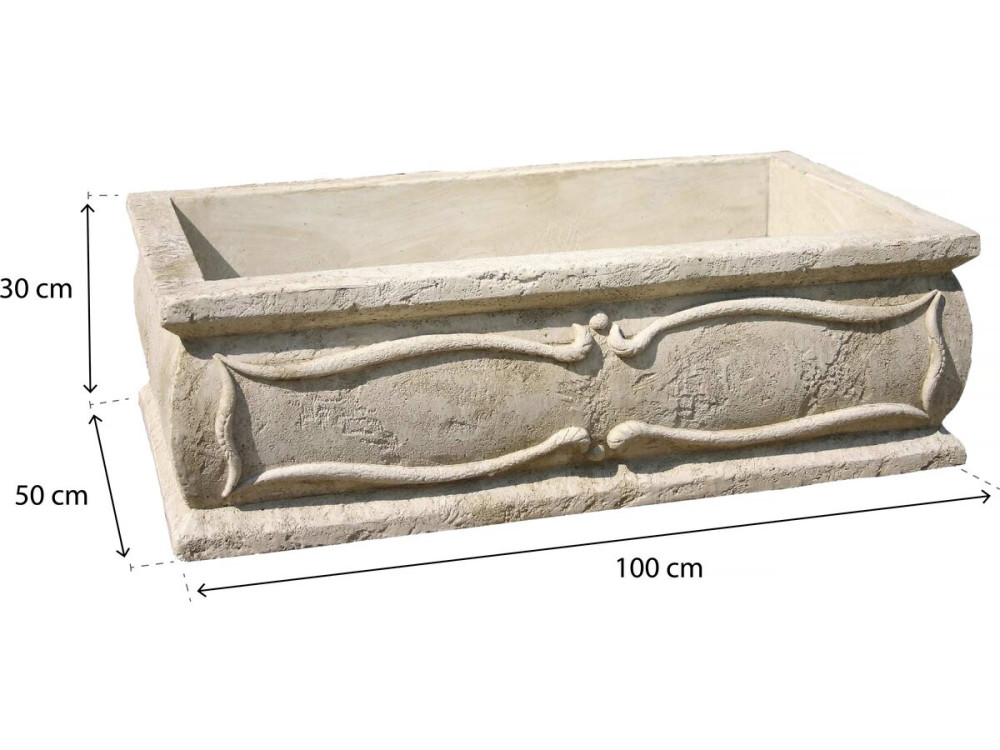 Grande fioriera "Verona" - in pietra - 50 x 100 x 30 cm