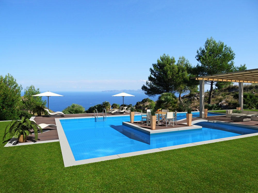 Erba sintetica "VERDI 3" 3 colori - 2 x 5 m x 30 mm