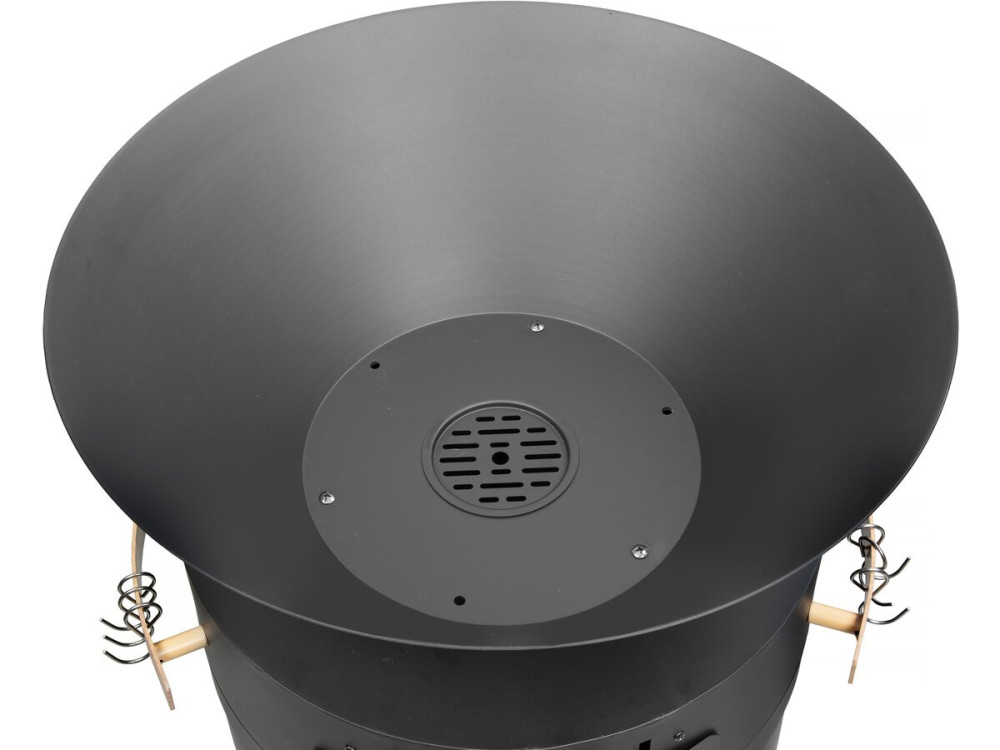Barbecue/braciere a carbone e legna "Cesar" - 49 x 49 x 92 cm - Nero