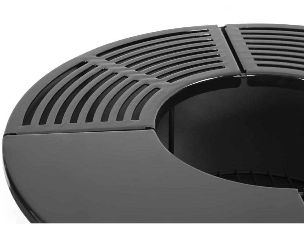 Barbecue/braciere a carbone e legna "Cesar" - 49 x 49 x 92 cm - Nero