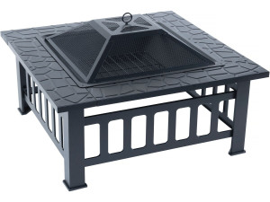 Braciere barbecue 3 in 1 con copertura anti-brace "Flaméo" - Nero