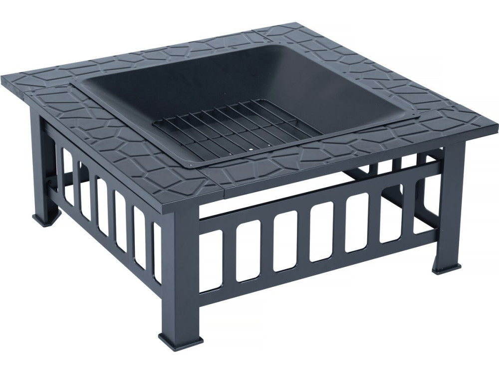 Braciere barbecue 3 in 1 con copertura anti-brace "Flaméo" - Nero