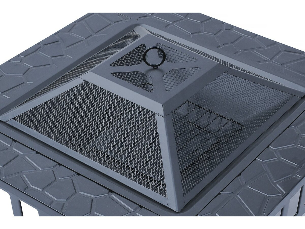 Braciere barbecue 3 in 1 con copertura anti-brace "Flaméo" - Nero