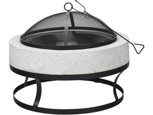 Braciere in pietra "Torro" - 70 x 70 x 49 cm - Bianco