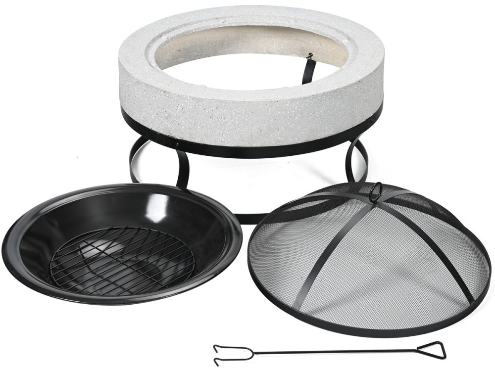 Braciere in pietra "Torro" - 70 x 70 x 49 cm - Bianco