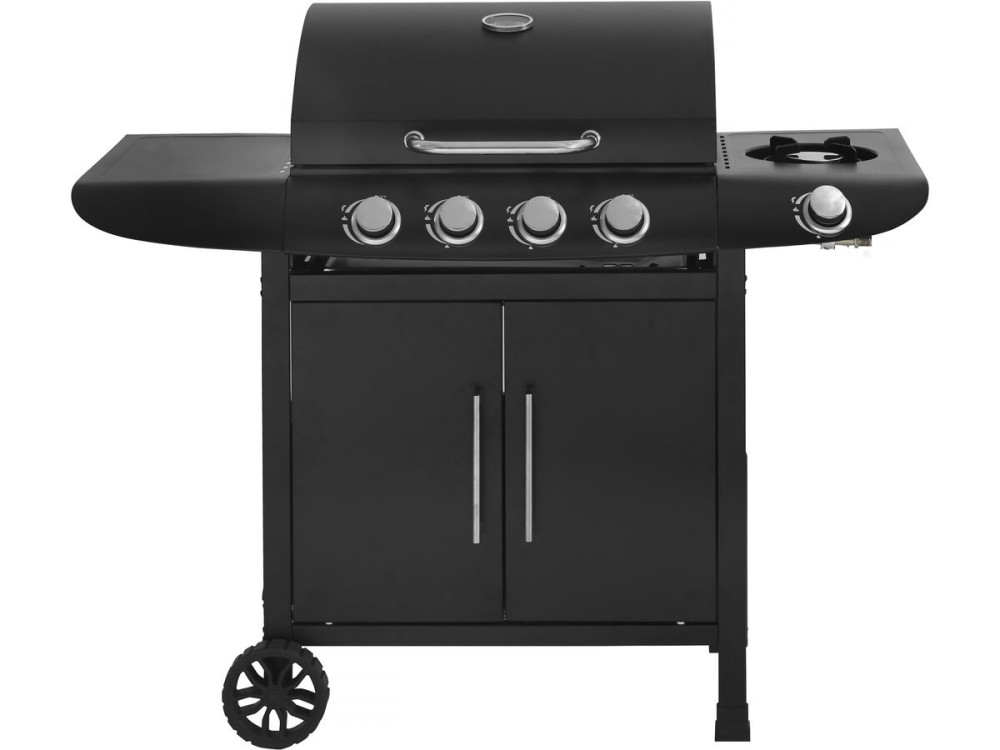 Barbecue a gas "Feria 5" - 5 fornelli di cui 1 laterale - 14,5 kW - Nero