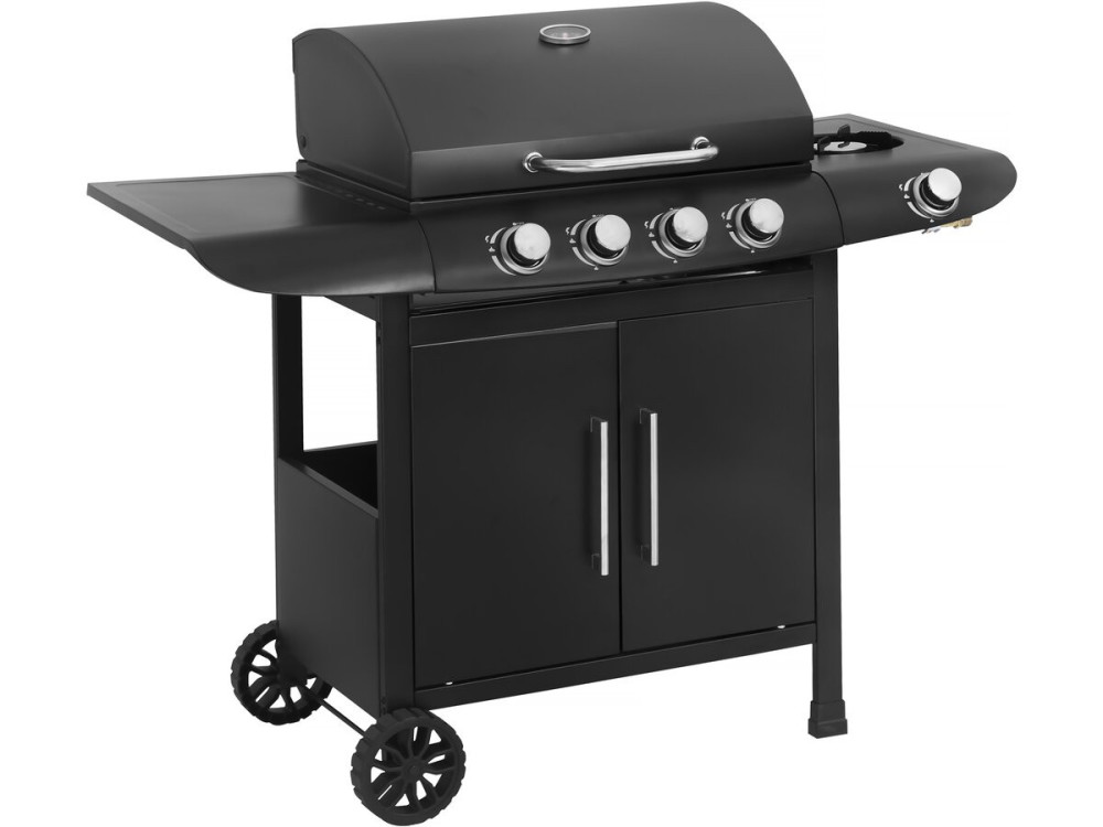 Barbecue a gas "Feria 5" - 5 fornelli di cui 1 laterale - 14,5 kW - Nero