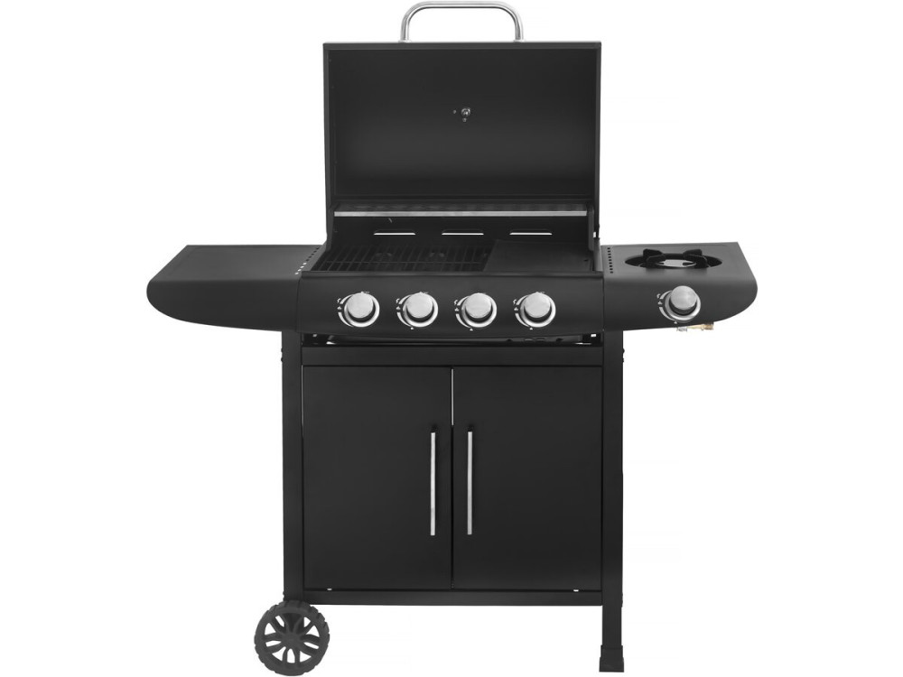 Barbecue a gas "Feria 5" - 5 fornelli di cui 1 laterale - 14,5 kW - Nero