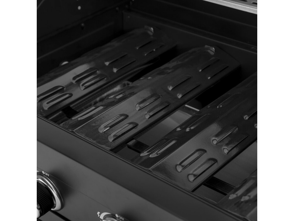 Barbecue a gas da cucina da esterno - 12 kW - 4 fuochi - Nero