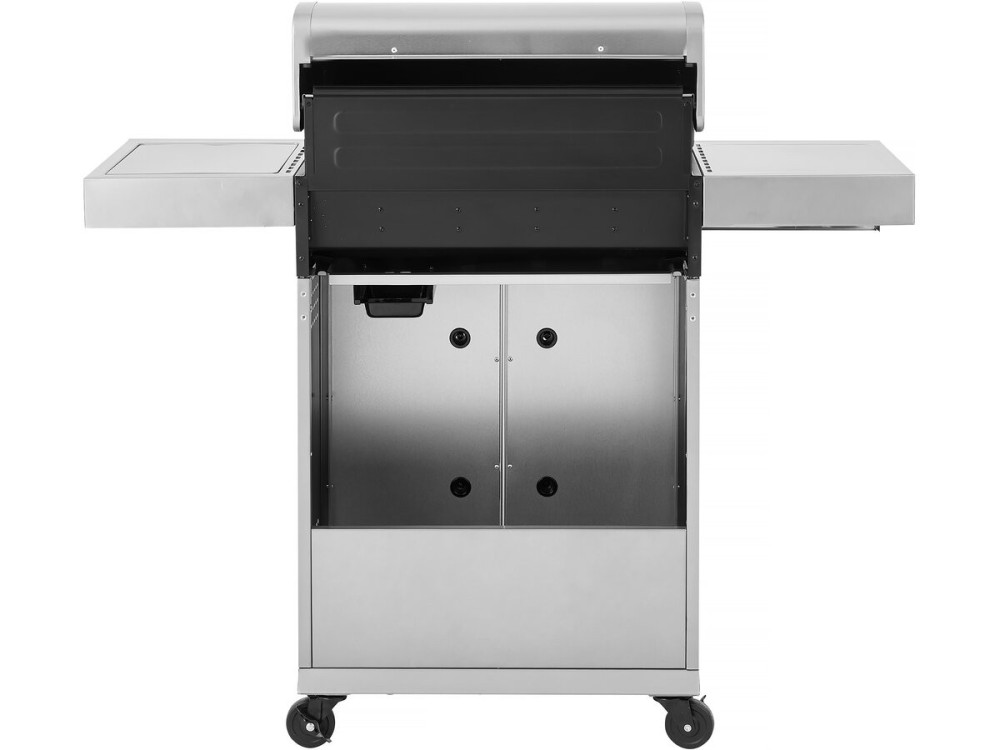 Barbecue a gas in acciaio inox con 5 bruciatori di cui 1 laterale "Brazzo" - 118 x 57 x 104 cm - Grigio chiaro
