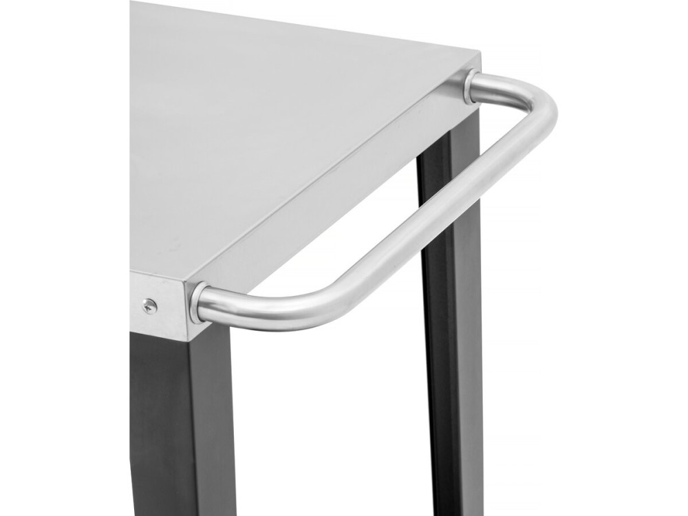 Carrello per barbecue "Gelia" 117 x 59 cm - Acciaio inossidabile - Nero