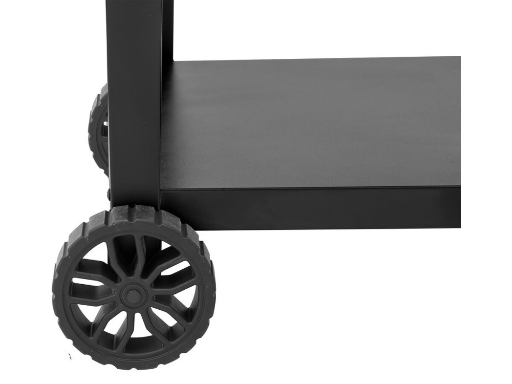 Carrello per barbecue "Gelia" 117 x 59 cm - Acciaio inossidabile - Nero