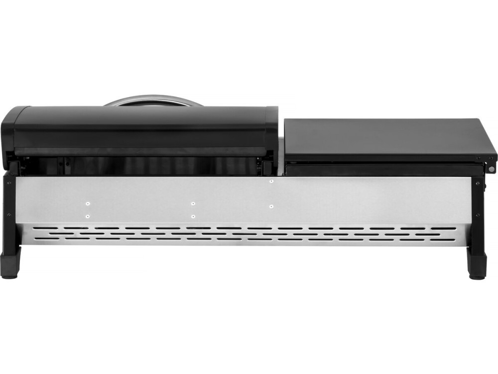 Plancha a gas con coperchio "Rasio" - 7,5 KW - 3 fuochi - Nera