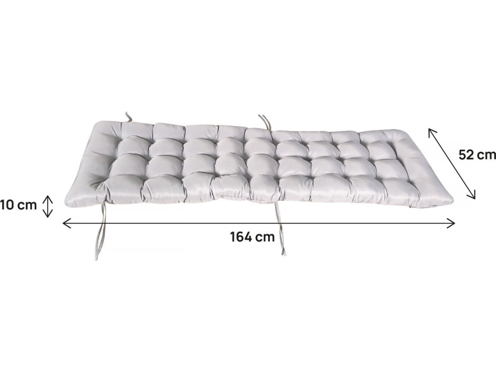 Cuscino per poltrona da giardino in tessuto "Romy" - 164 x 52 x 10 cm - Grigio chiaro