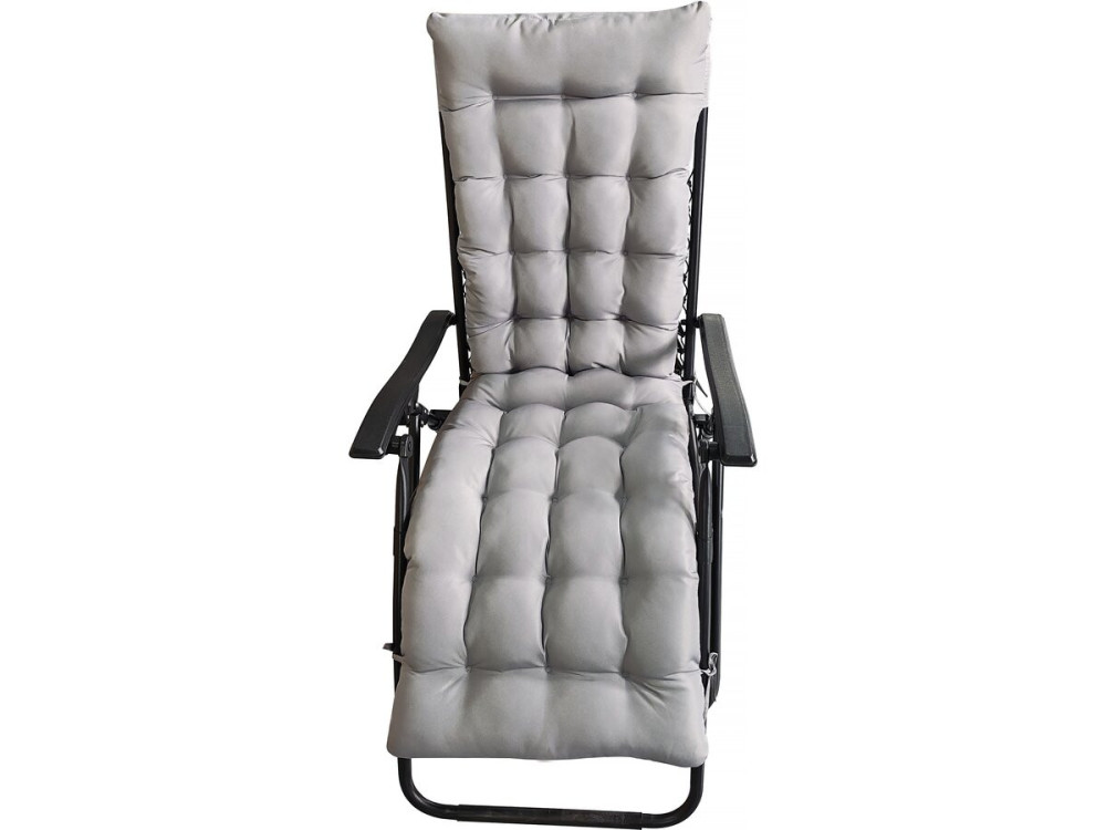 Cuscino per poltrona da giardino in tessuto "Romy" - 164 x 52 x 10 cm - Grigio chiaro