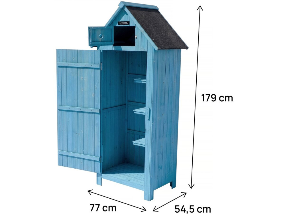 Mobile da giardino “Cabanon” - 77 x 54,5 x 179 cm - Blu cielo