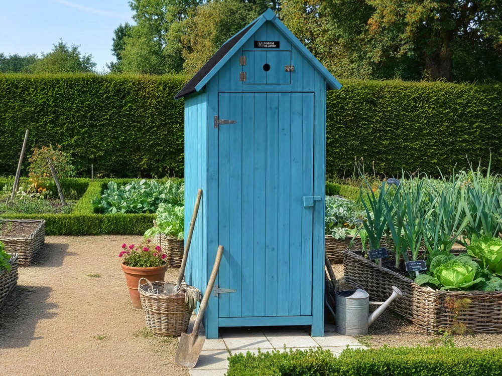 Mobile da giardino “Cabanon” - 77 x 54,5 x 179 cm - Blu cielo