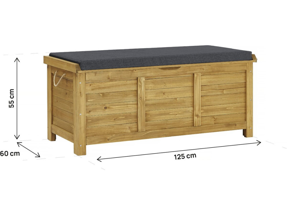 Cassetta da giardino in legno "Gana" - 125 x 60 x 54 cm - Marrone