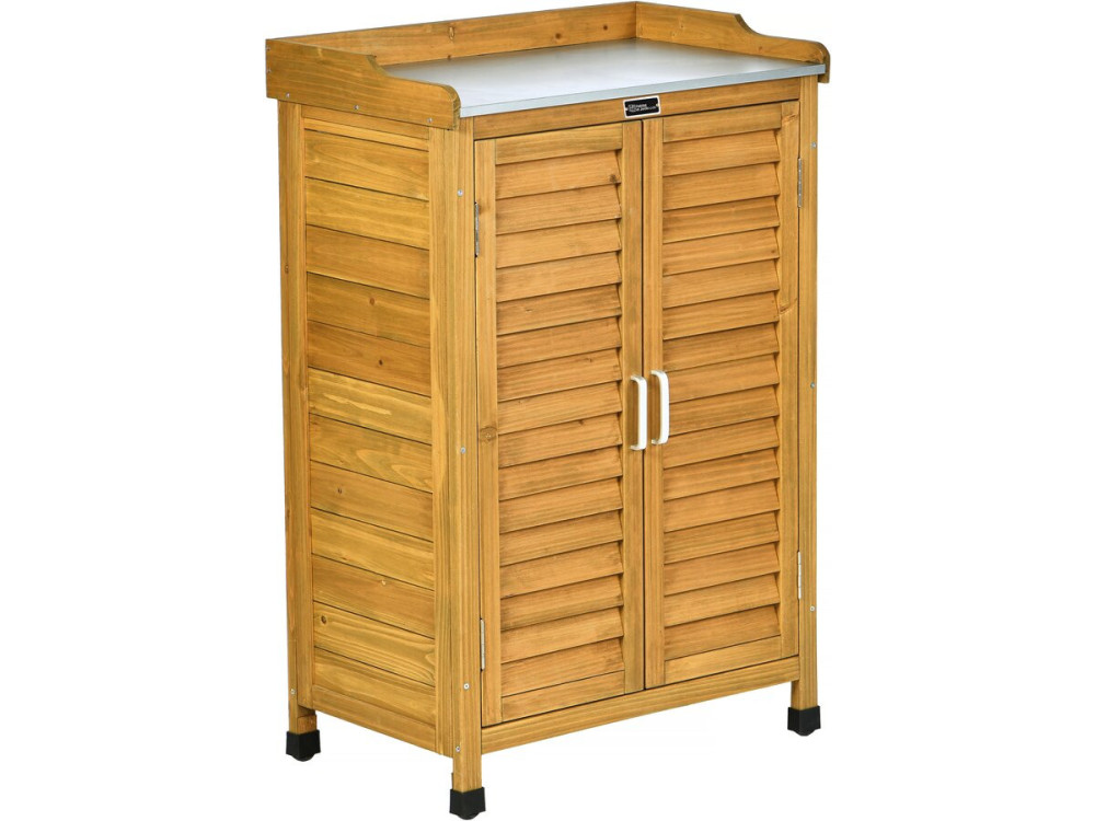 Mobile da giardino in legno con rotelle "Alexia" - 66 x 41 x 101 cm - Marrone