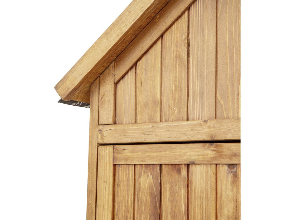 Mobiletto da giardino in legno "Noé" con deposito per tronchi - 136 x 57 x 170 cm - Marrone