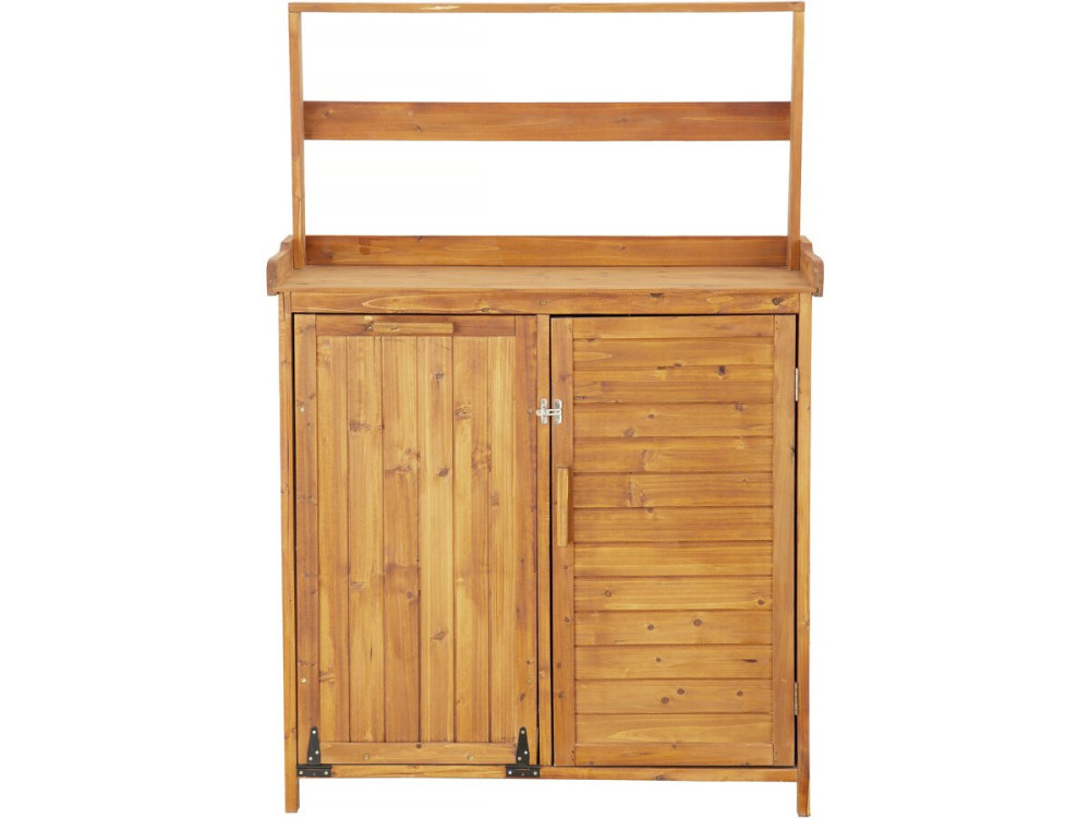 Mobile da giardino in legno "Lou" con cestino integrato - Marrone