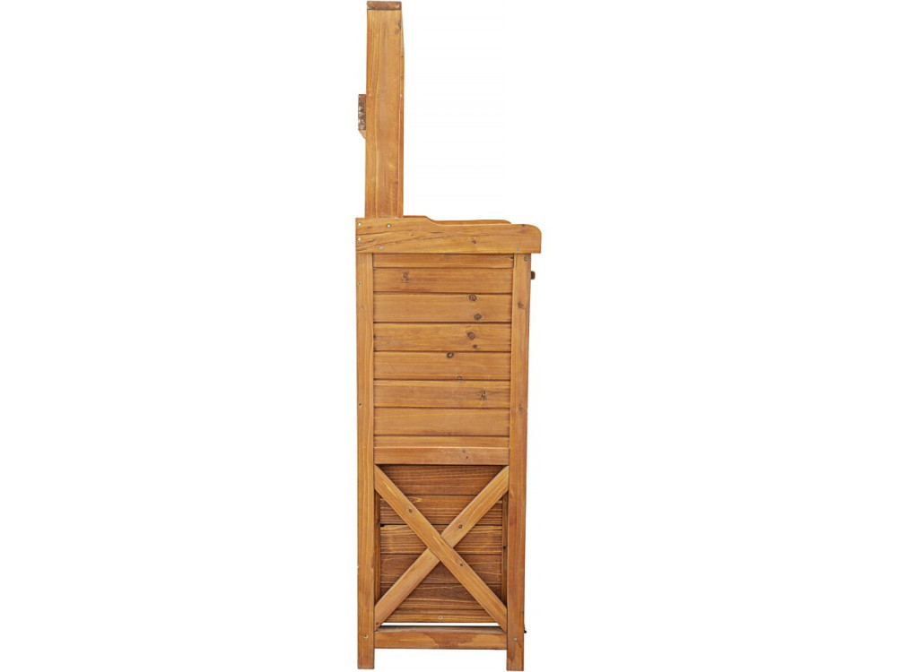 Mobile da giardino in legno "Lou" con cestino integrato - Marrone