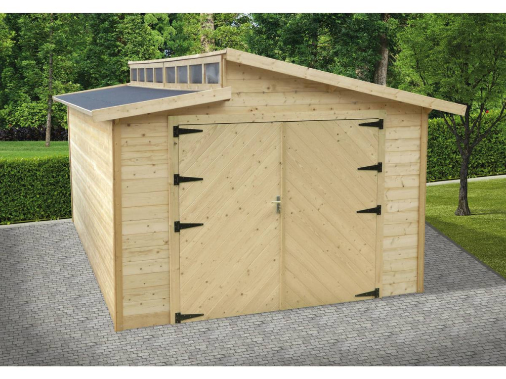 Garage in legno "Torino" - 20,88 m2 - 3,64 x 5,74 x 2,92 m - 28 mm
