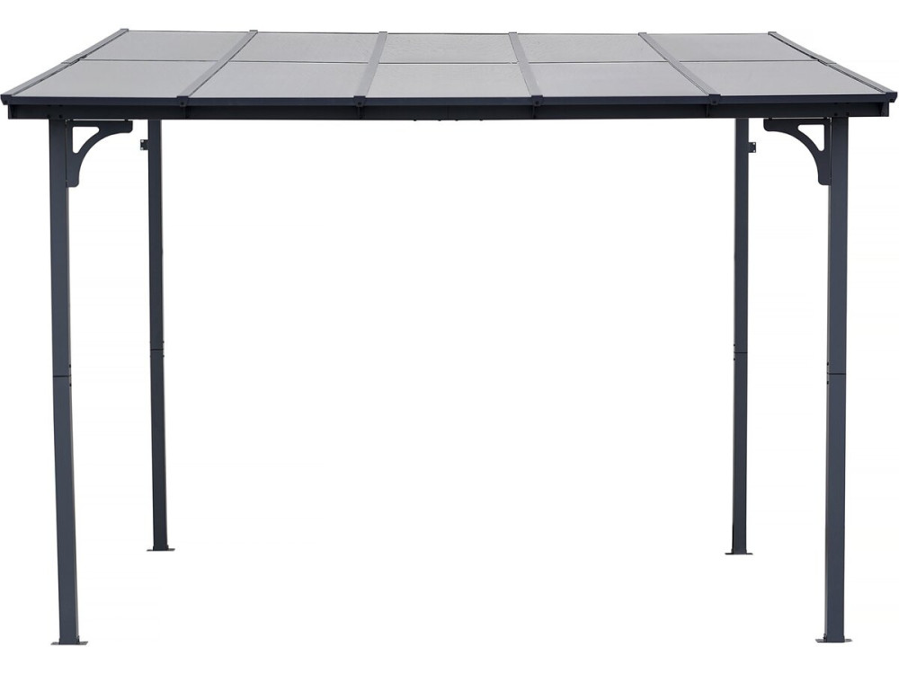 Pergola addossata "Marvin" - 3 x 3 m - 304 x 298 x 243 cm - Grigio scuro