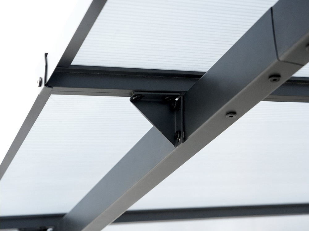 Pergola addossata "Marvin" - 5,5 x 3 m - 545 x 298 x 243 cm - Grigio scuro