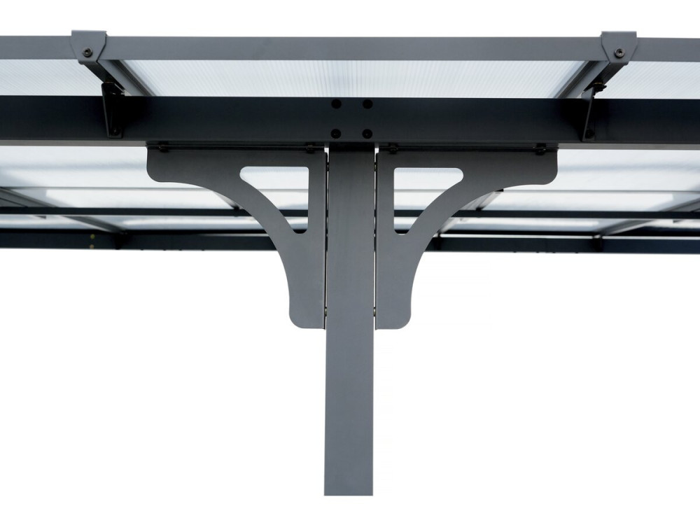 Pergola addossata "Marvin" - 5,5 x 3 m - 545 x 298 x 243 cm - Grigio scuro
