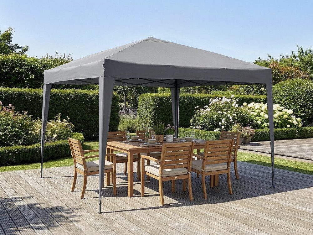 Pergolato pieghevole da giardino "Svetlana 3" - 9 m² - 3 x 3 m - Grigio