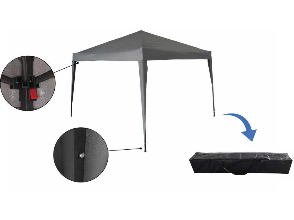 Pergolato pieghevole da giardino "Svetlana 3" - 9 m² - 3 x 3 m - Grigio