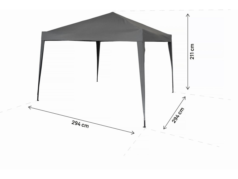 Pergolato pieghevole da giardino "Svetlana 3" - 9 m² - 3 x 3 m - Grigio
