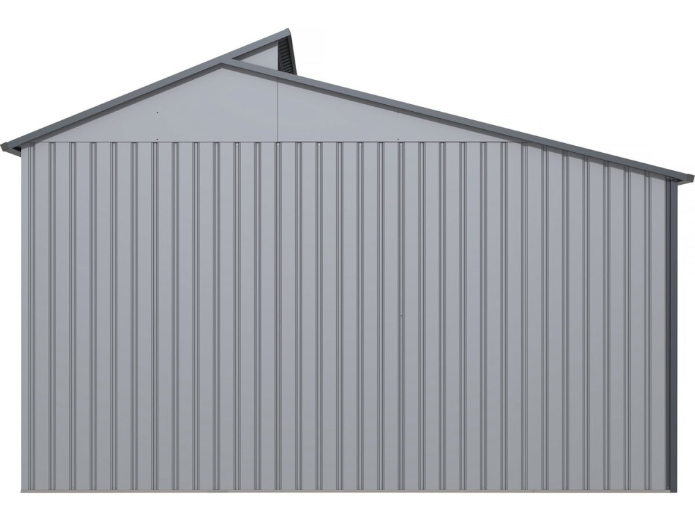 Capanno da giardino in metallo con pergola "Madras" - 9,12 m² - Grigio