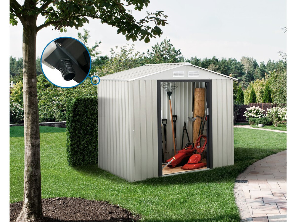 Casetta da giardino in metallo Nebraska - 2,71 m² con grondaia