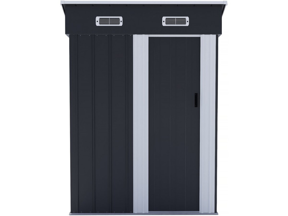 Casetta da giardino in metallo "Memphis" con porta scorrevole - 1,36 m² - Grigio