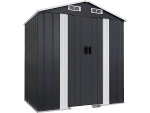 Casetta da giardino in metallo "Boston" con porta scorrevole - 2,17 m² - Grigio