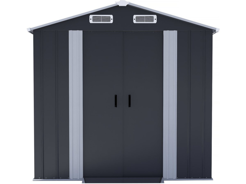 Casetta da giardino in metallo con porte scorrevoli "Boston" - 4,12 m² - Grigio