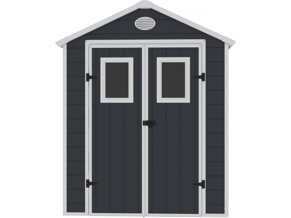Casetta da giardino in resina "Texas" - 5,23 m² - Kit di ancoraggio incluso - Antracite