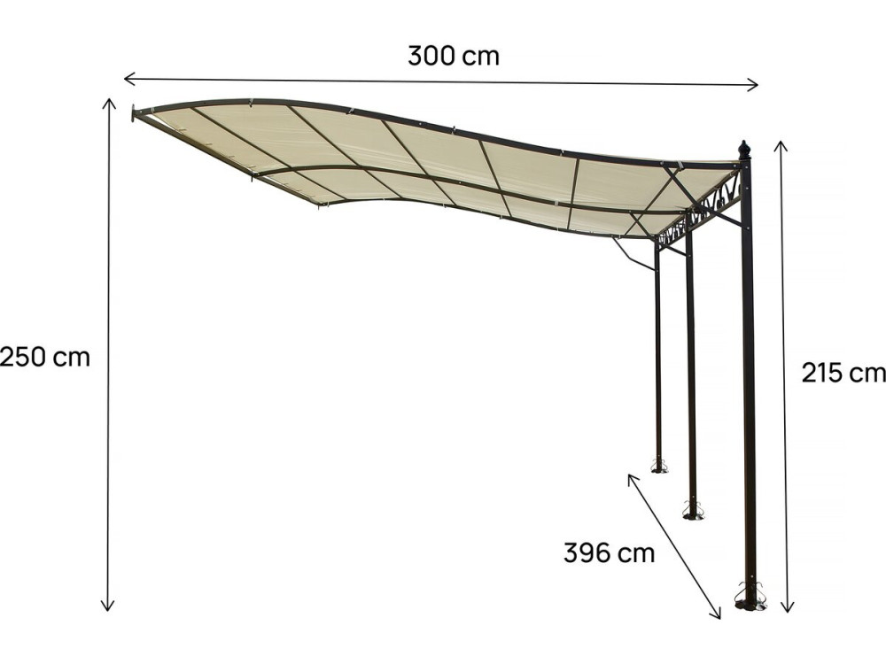 Gazebo in metallo - 3 x 4 m - Beige