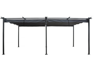 Pergola in metallo con tetto retrattile - 3 x 6 m - Antracite