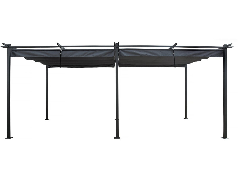 Pergola in metallo con tetto retrattile - 3 x 6 m - Antracite