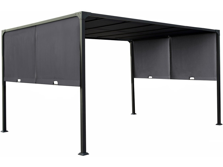 Pergola con tetto scorrevole in metallo "Courtenay" - 3 x 4 m - Grigio
