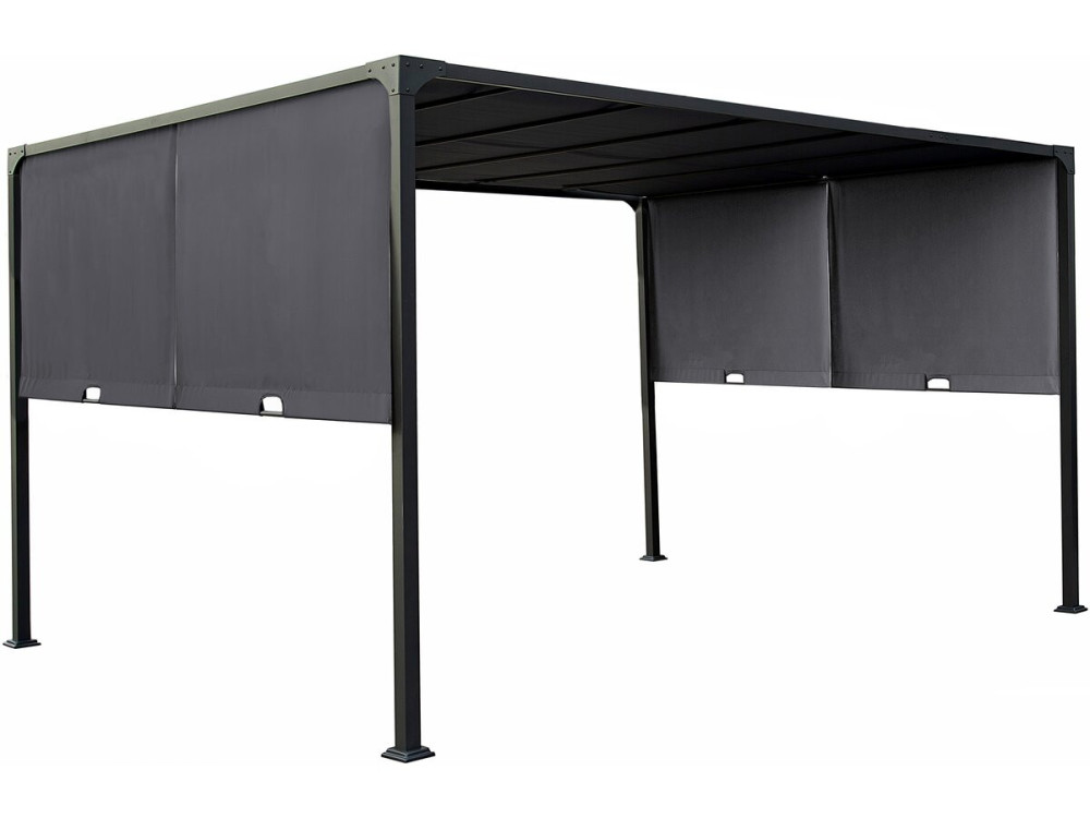 Pergola con tetto scorrevole in metallo "Courtenay" - 3 x 4 m - Grigio